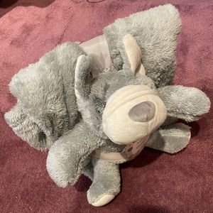 Baby blanket and plush animal two piece